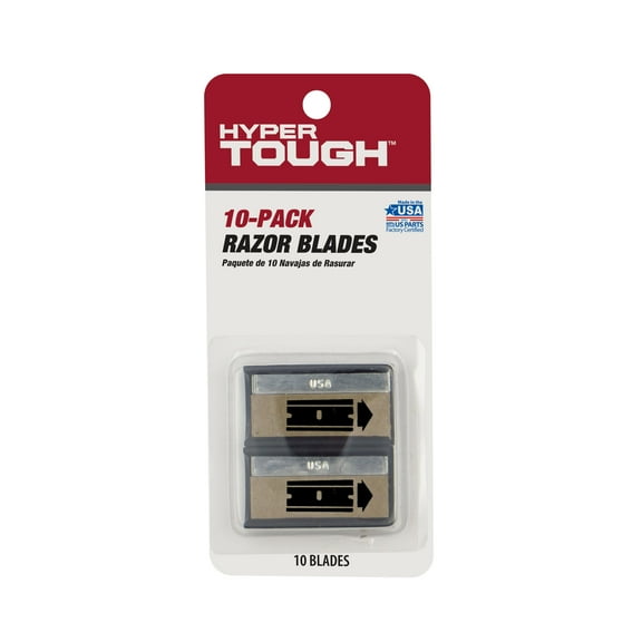 Hyper Tough Single Edge Razor Blades, Paper Wrapped in Dispensers, 10 Pack