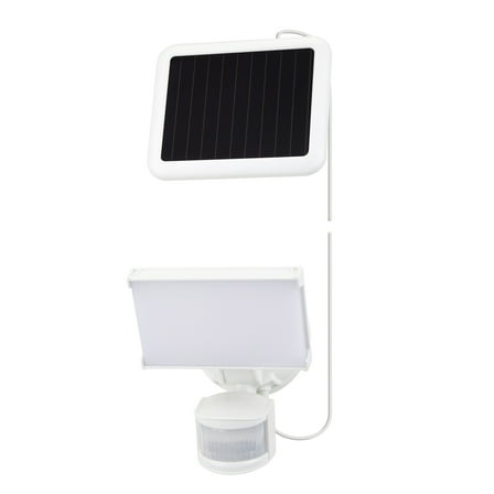 Hyper Tough Single Head LED Solar Motion Sensing Security Flood Light, White, 1000 Lumens