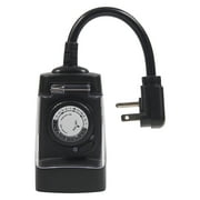 Hyper Tough Single Outlet All-Weather Mechanical Light Timer with 3-Prong Outlet, 6 in Cord, 15 A