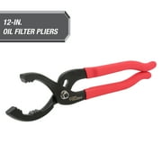 Hyper Tough Slip Joint Adjustable Oil Filter Pliers, Steel, 12 inch