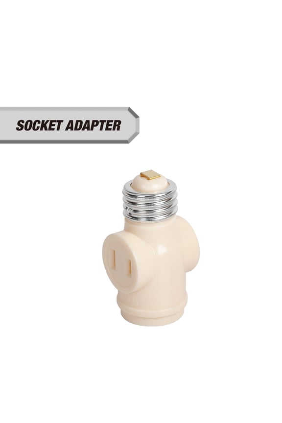 Socket Adapter 2 Polarized Outlets, 1875 Watts, 15 Amps