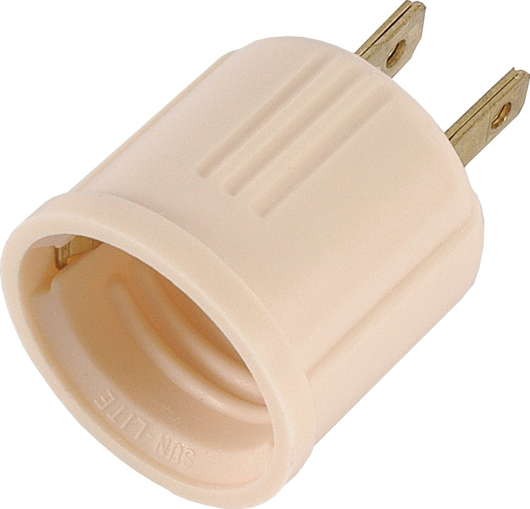 Hyper Tough Socket Adapter to Electrical Outlet, Polarized, Ivory, 52201, 1 piece