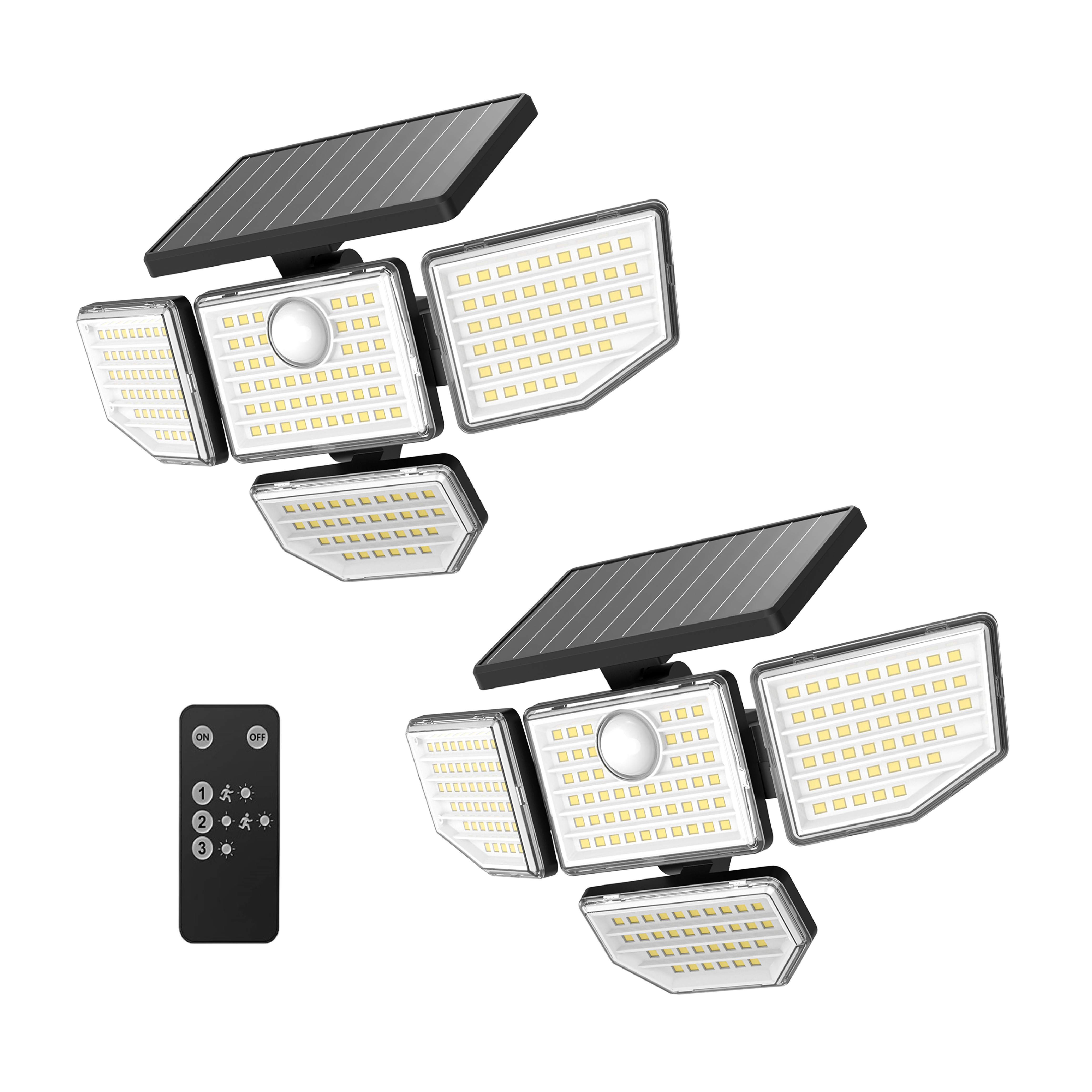 Hyper Tough Solar Motion 4-Head Adjustable LED Security Light with Remote Control, 1000 LM, 2-Pack - image 1 of 20