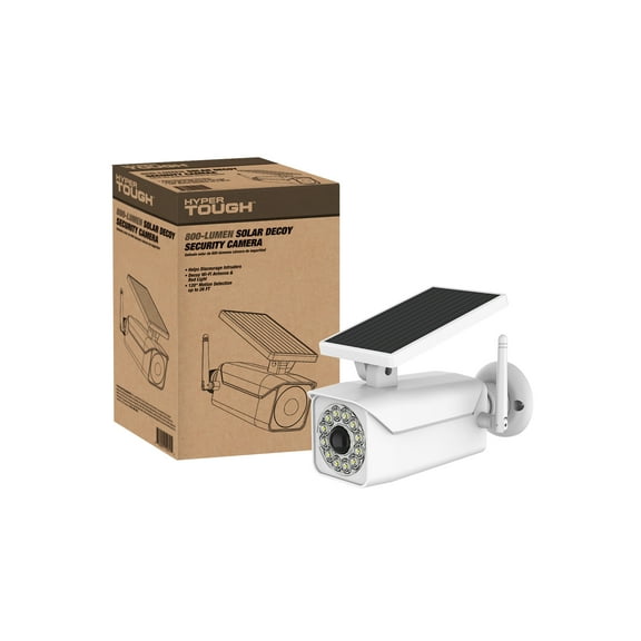 Hyper Tough Solar Motion Security Light, Simulated Camera, White, 120° Beam Angle, 800 Lumens