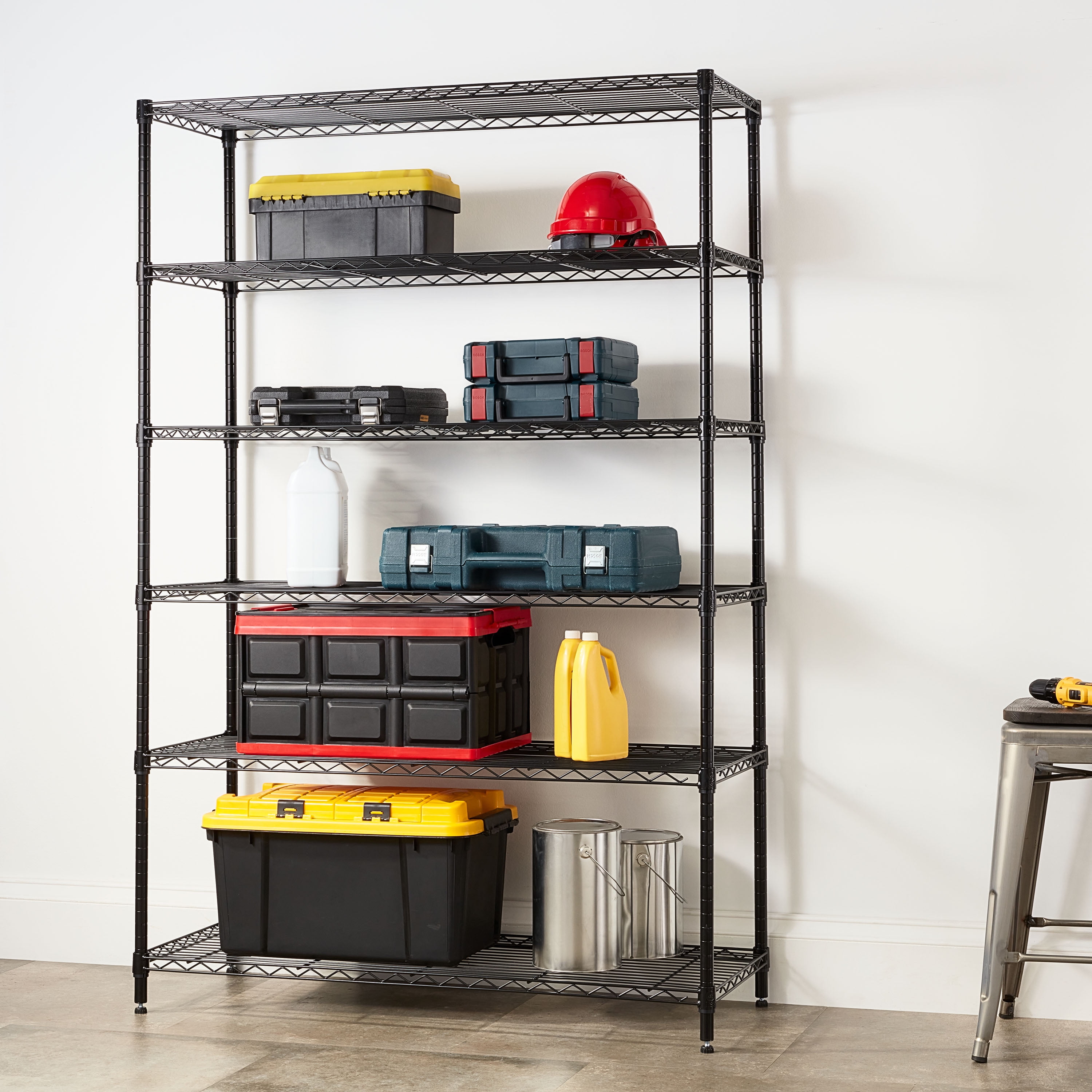 6 tier metal shelving shop unit