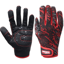 Hyper Tough Stretch Knit Work Glove with Non Slip Silicone Prints, Black Color, Men's Large