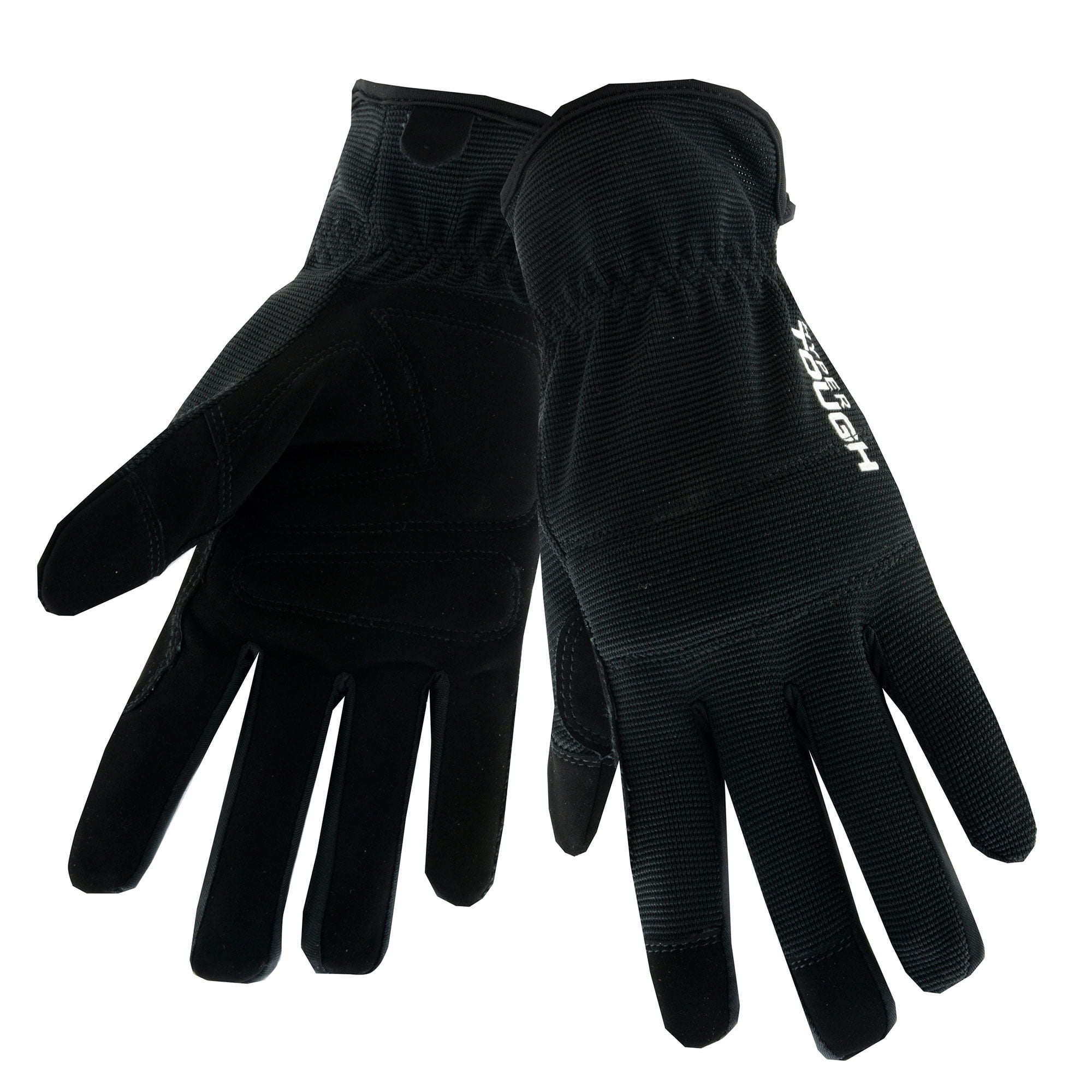 Safe Handler Large/X-Large, Tough Pro Grip Gloves, Knuckle Guard, Thick Protection, Non-Slip Rough Grip (2-Pairs), Black