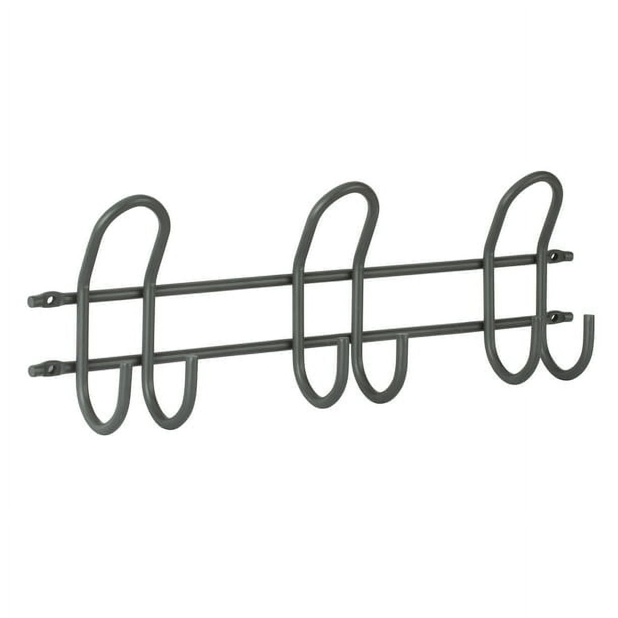 Hyper Tough Heavy Duty Wall Mounted Multi Hook Organizer, Gray, 17 in