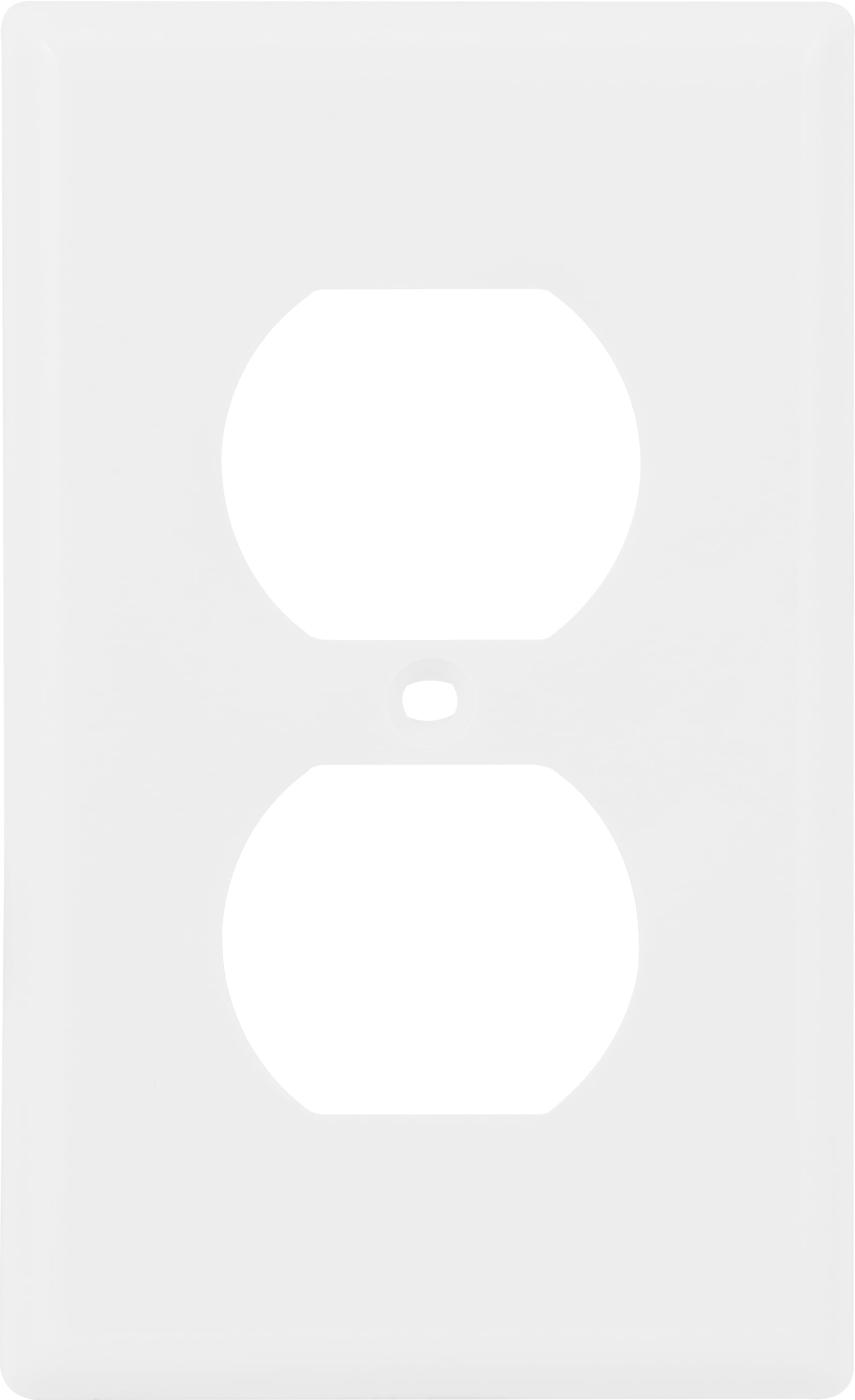 Hyper Tough Wallplate, Duplex Outlet, White, 4.5in, 53146-T1