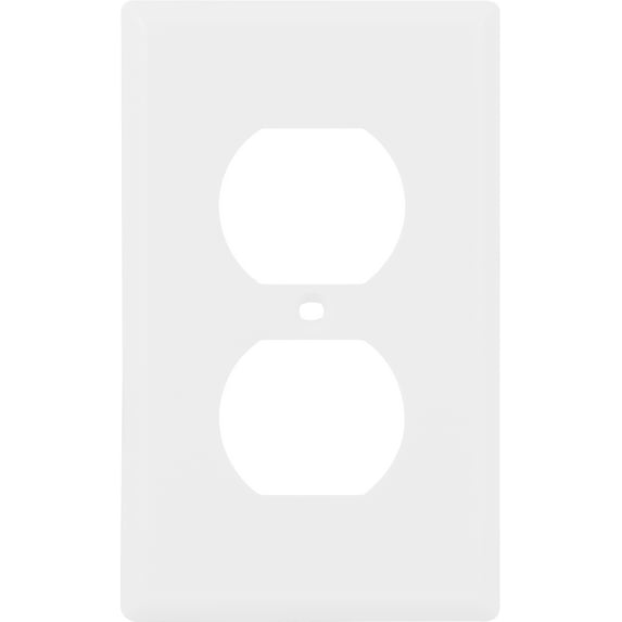 Hyper Tough Wallplate, Duplex Outlet, White, 4.5in, 53146-T1