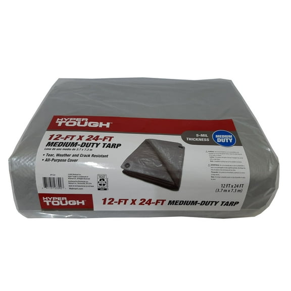 Hyper Tough Weather Resistant Medium Duty 12 x 24' Polyethylene Tarp