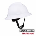thumbnail image 1 of Hyper Tough Full Brim Safety Hardhat, White, 1 of 21