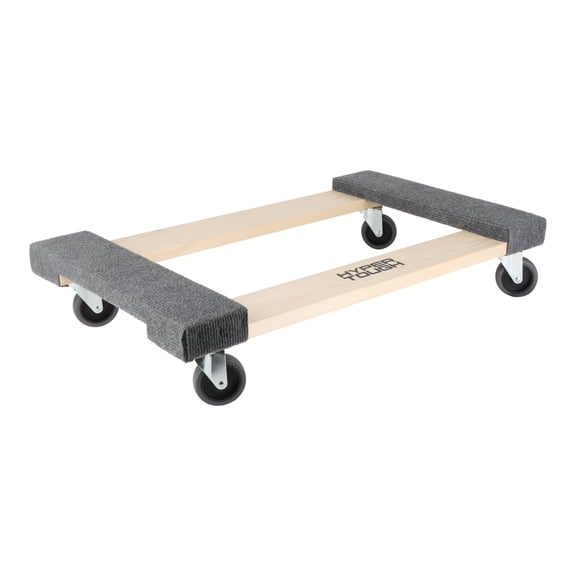 Hyper Tough Wooden Dolly, 600 lb Capacity, Padded Hardwood Frame with Swivel Casters