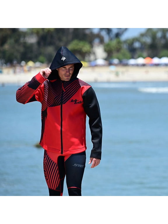 Hyper Tour Coat Red | Oversized Neoprene Jacket | PWC Jet Ski Gear (Large)