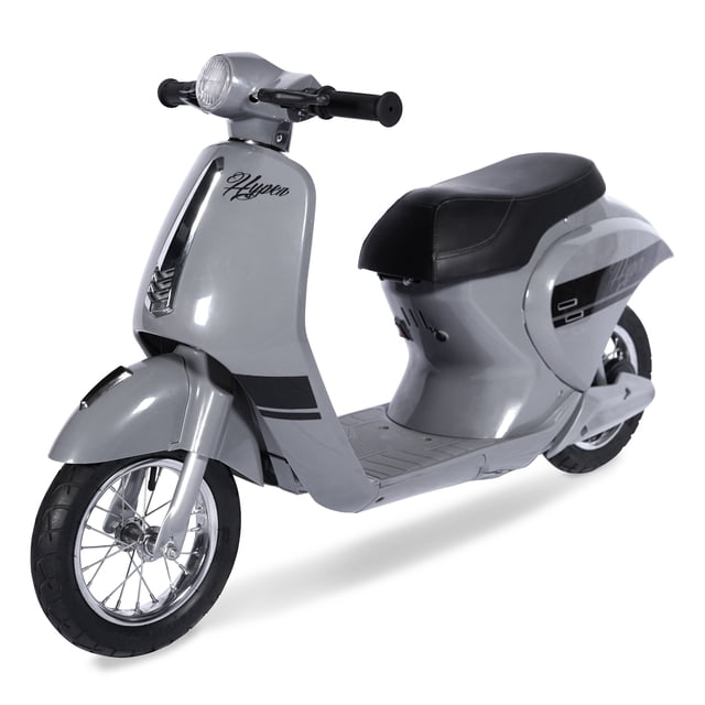 Hyper Toy Company, 24V Retro Electric Scooter, Children Ages 13+, up to 14 MPH, Silver