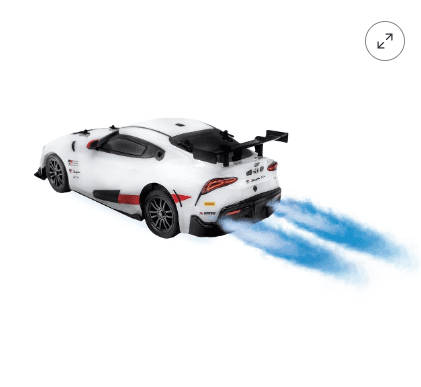 Toyota Supra 1:16 Scale RC Car with Full LED Lights, Vapor Exhaust, Lithium Battery, USB Charger