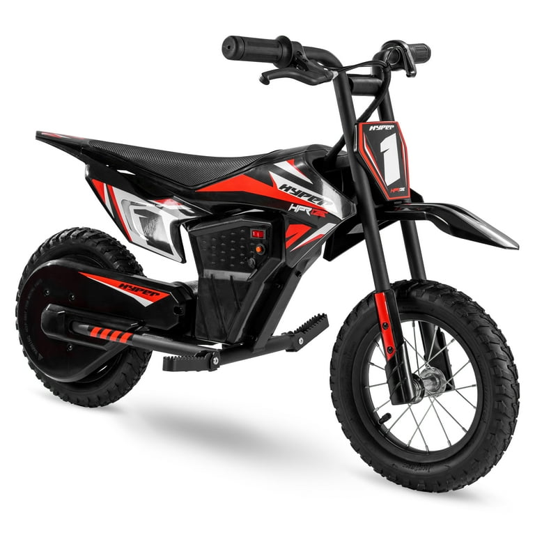 Hyper Toys 12V Electric Dirt Bike Ride on, Black, 40-Minute Run
