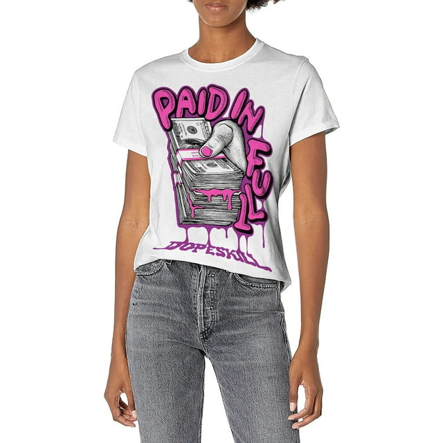 Hyper Violet 4s DopeSkill Unisex Shirt Paid In Full Graphic