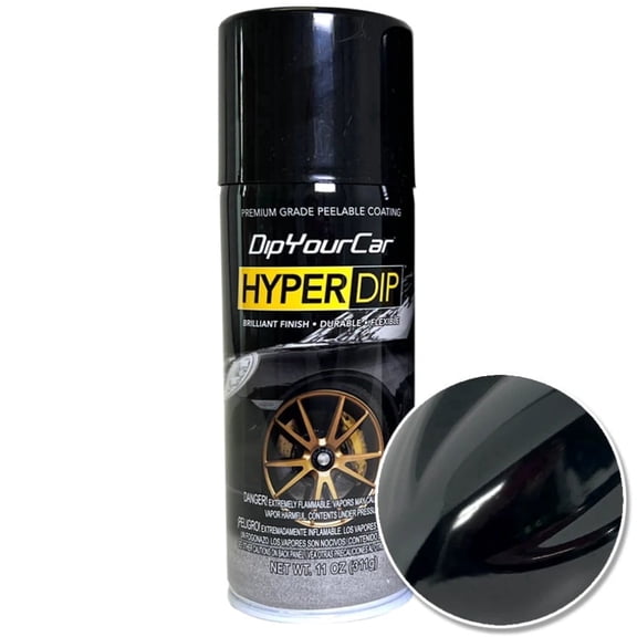 HyperDip Piano Black Glossy Peelable Automotive Coating Spray, 11 oz Aerosol Can, 1-Pack