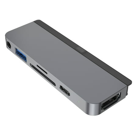 HyperDrive 6-Port USB-C Hub - USB-C Docking Station for Apple iPad Pro - Gray