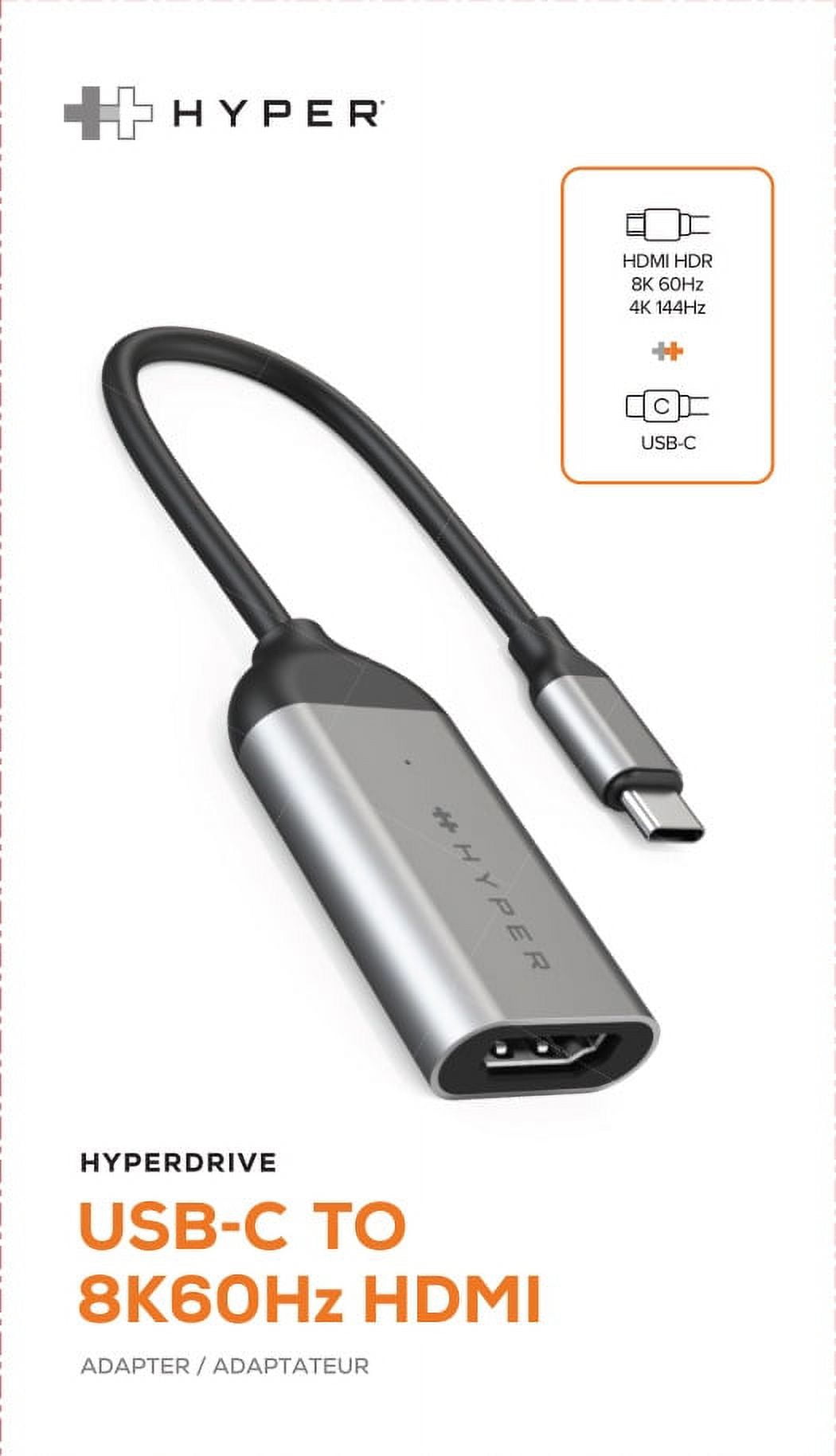 6ft (2m) USB-C to HDMI Adapter Cable, 8K 60Hz, 4K 144Hz, HDR10, USB Type-C  to HDMI 2.1 Video Converter Cable, USB-C DP Alt Mode/USB4/Thunderbolt 3/4