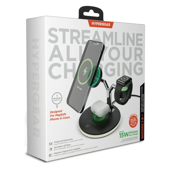 HyperGear 15515 MaxCharge 3-in-1 Wireless Charging Stand