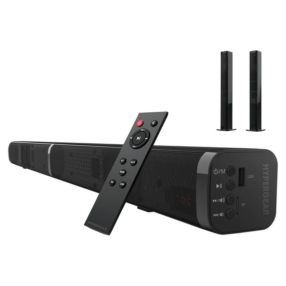 HyperGear 15572 SonicBoom 37-Inch 2-Channel 40-Watt Bluetooth 2-in-1 Detachable Sound Bar