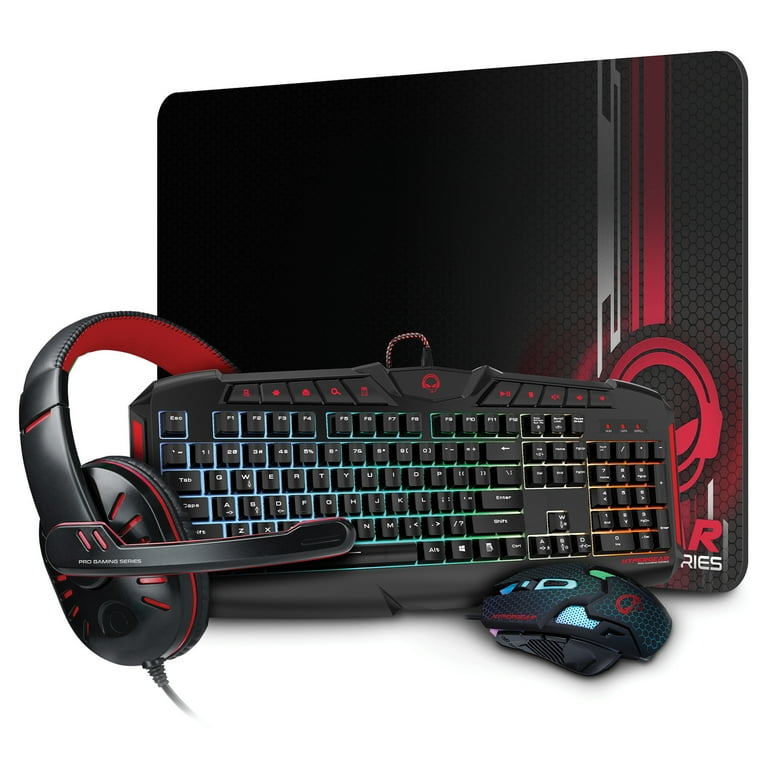 Jupiter Gear Home Emerald Red Dragon 4-in-1 Gaming Kit, RGB
