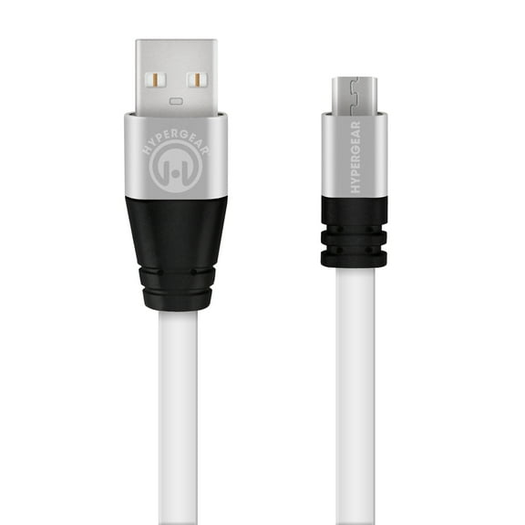 HyperGear Flexi Micro USB Charge/Sync Flat Cable 6ft White