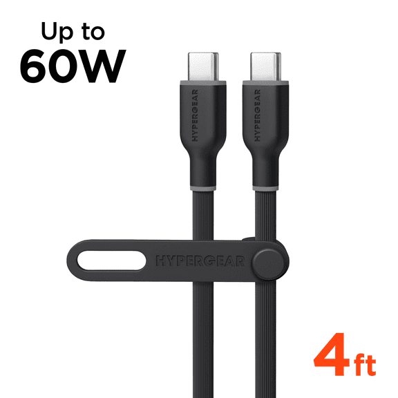 HyperGear Flexi PRO USB-C to USB-C Cable 4ft Black