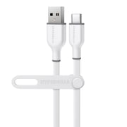 HyperGear Flexi Pro USB-A to USB-C Soft-Touch Silicone Charge and Sync Cable, 10 Ft., White