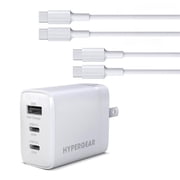 HyperGear HPG-16240-HYP 45W USB-C PD PPS Tri-Port GaN Fast Wall Charger, White
