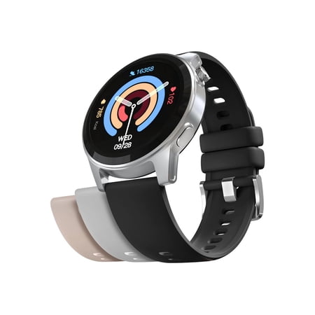 Hypergear 16031 Activ8 Bluetooth Smartwatch + Fitness Tracker, Silver, 16031