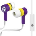 thumbnail image 1 of HyperGear Low Ryder 3.5mm Earphones with Microphone - Purple/Yellow, 1 of 10