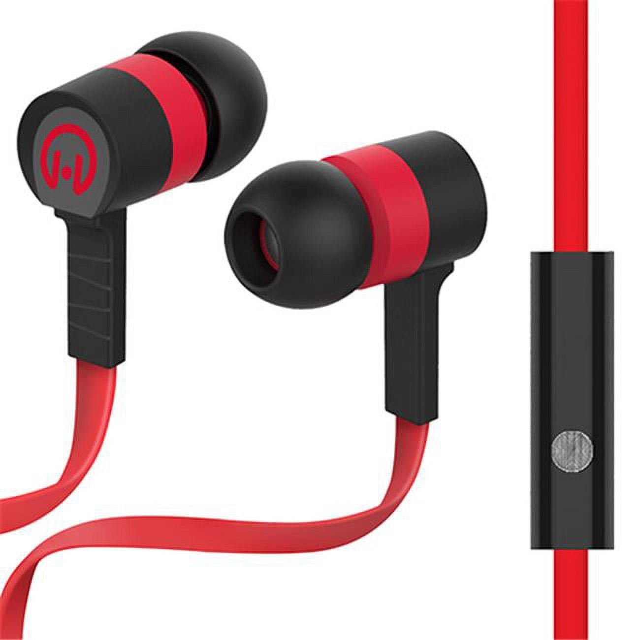 HyperGear Low Ryder 3.5mm Earphones with Microphone Red Black