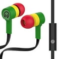 thumbnail image 1 of HyperGear Low Ryder 3.5mm Earphones with Microphone - Reggae, 1 of 4