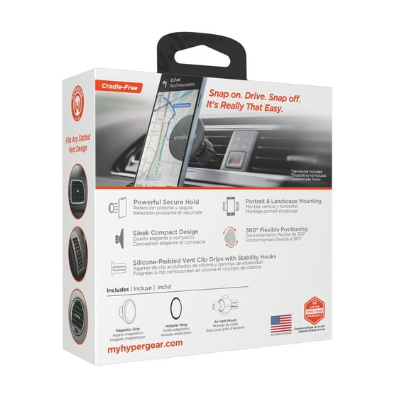 HyperGear Mag Grip MagSafe Vent Mount, Black, 15982