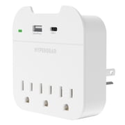 HyperGear 3-AC Outlet and 2-USB Port Multi Plug Outlet Extender Wall Tap with Phone Holder, 15705