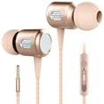 thumbnail image 1 of HyperGear Razer 3.5mm Earphones with Built-In Microphone - Gold, 1 of 10