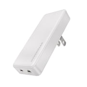 HyperGear SpeedBoost 65-Watt Dual-USB-C Slim GaN Laptop Charger, White, 16131