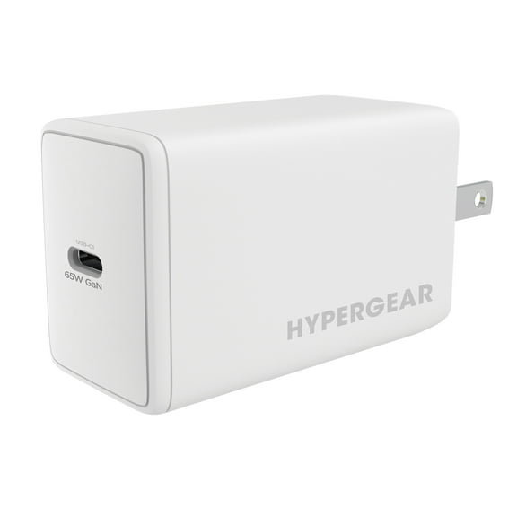 HyperGear SpeedBoost 65-Watt USB-C PD GaN Laptop Wall Charger with PPS, White, 15876
