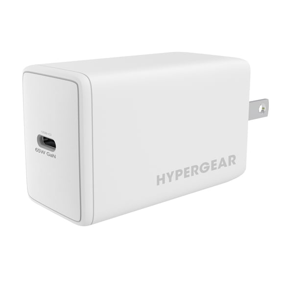 HyperGear SpeedBoost 65-Watt USB-C PD GaN Laptop Wall Charger with PPS, White