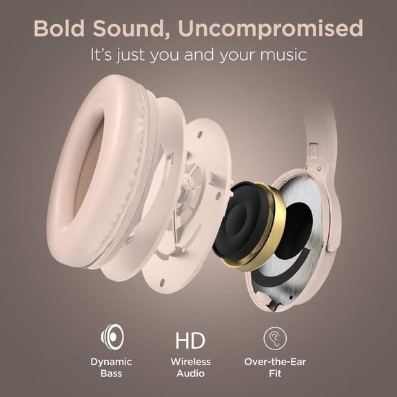 HyperGear Stealth2 ANC Wireless Headphones Bone