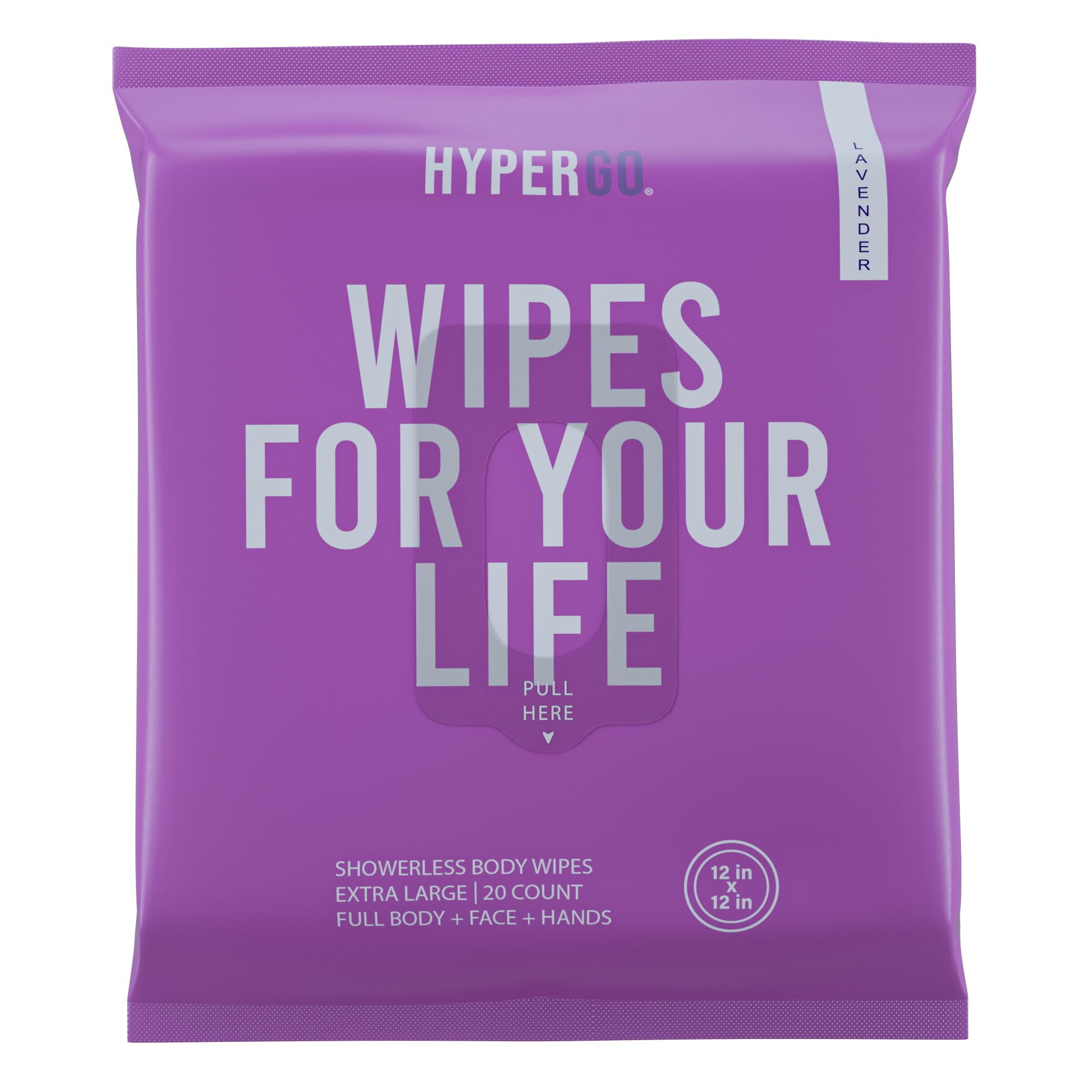 HyperGo Body Wipes - No Rinse Wet Wipes for Adults, All Natural Shower ...