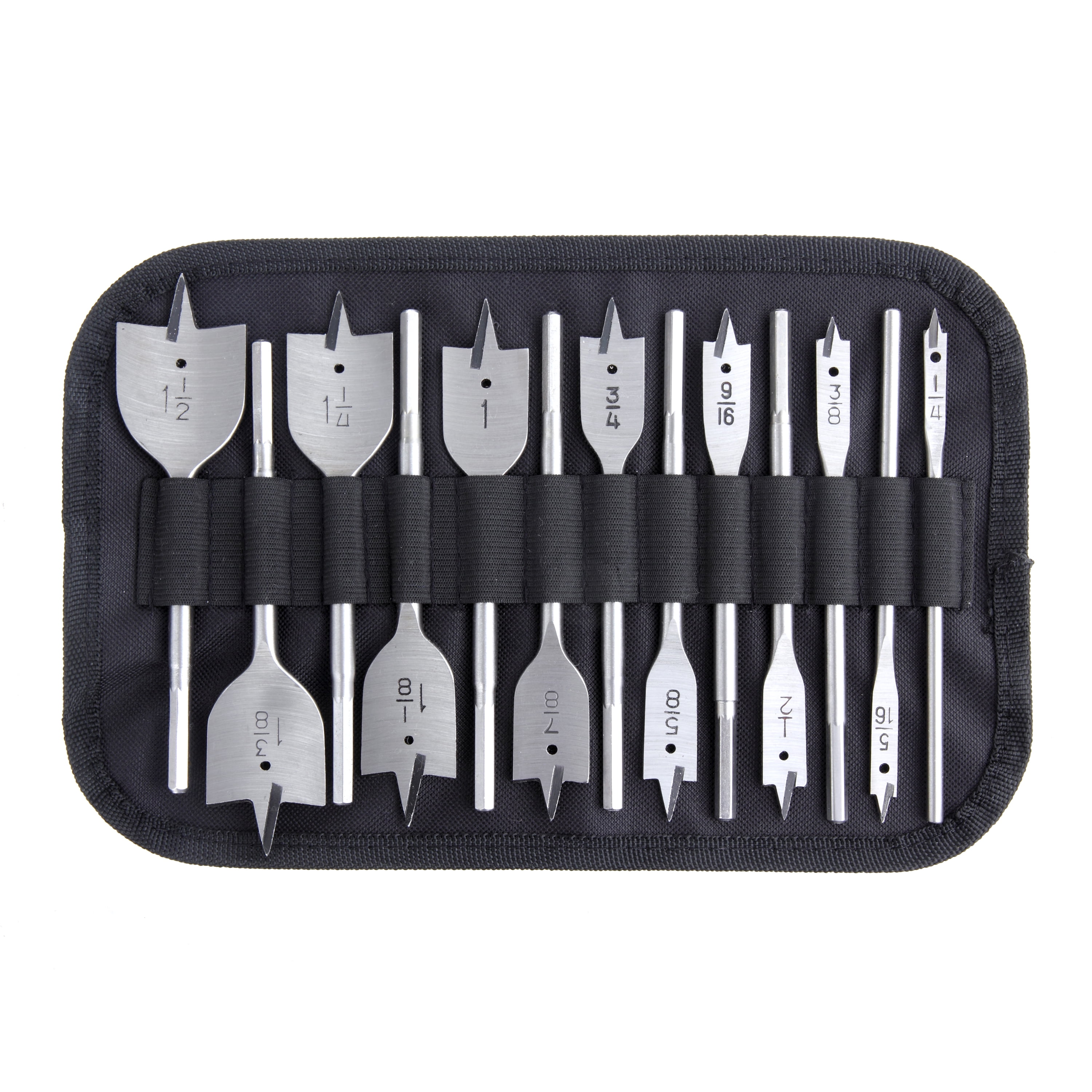 HyperTough 13 Piece Wood Spade Bit Set with Storage Bag, AU05007J