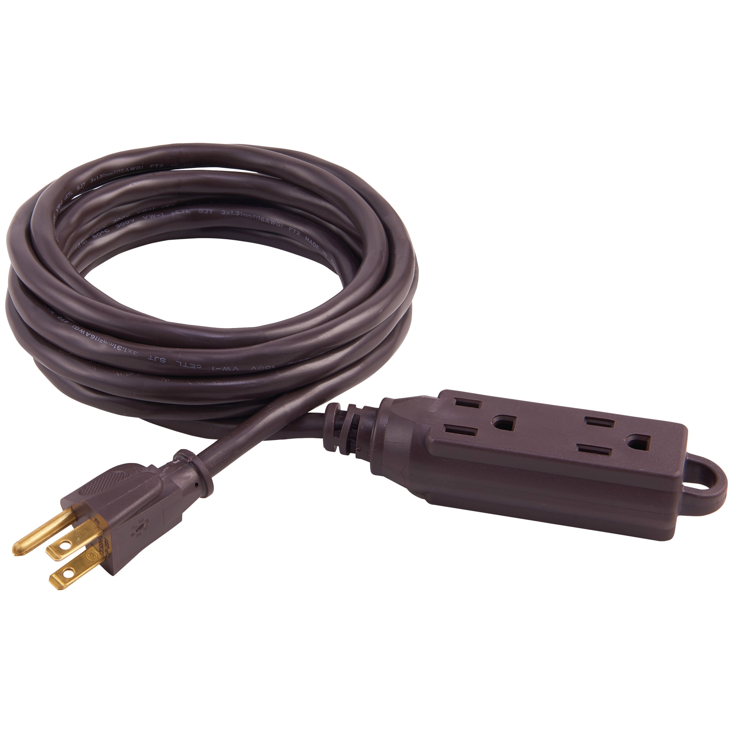 HyperTough Black 10' General Use Indoor Extension Cord with 3 Prongs