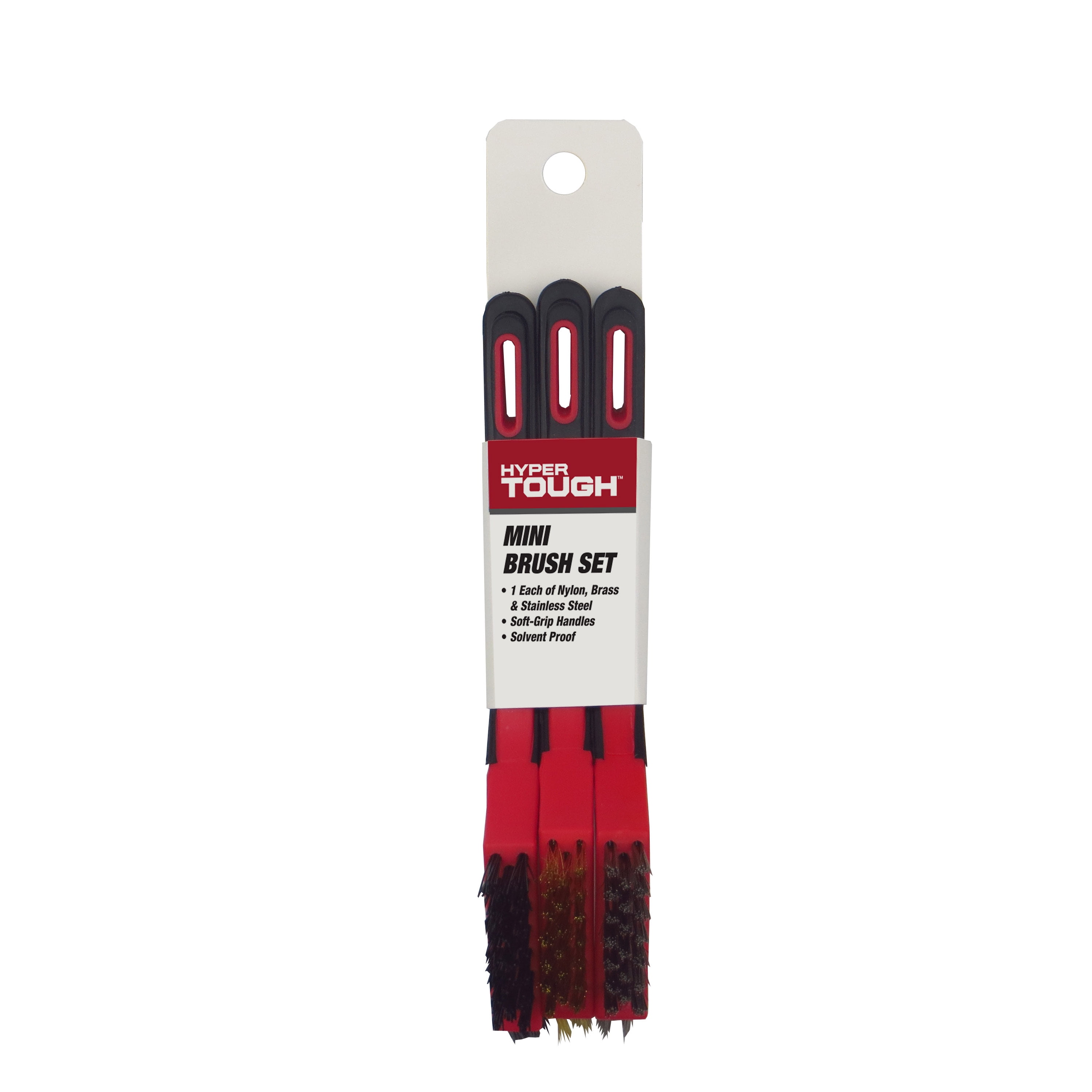 Nylon Bristle Mini Brushes, 3 Pack