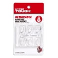 thumbnail image 1 of Hyper Tough Mini Removable Self-Adhesive Hooks, Square Plastic Hooks for Hanging Towels and Jackets, with 6 Adhesive Strips, 0.5 lbs Capacity, Clear, 6 Pc, 1 of 8
