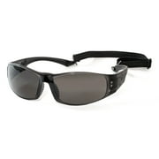 HyperTough Outdoor Safety Glasses Smoke PolyCarbonate Lens with Strap
