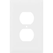 HyperTough Oversized Outlet Plate, Duplex Receptacle, 1 Gang, White Nylon, 0A, 53148
